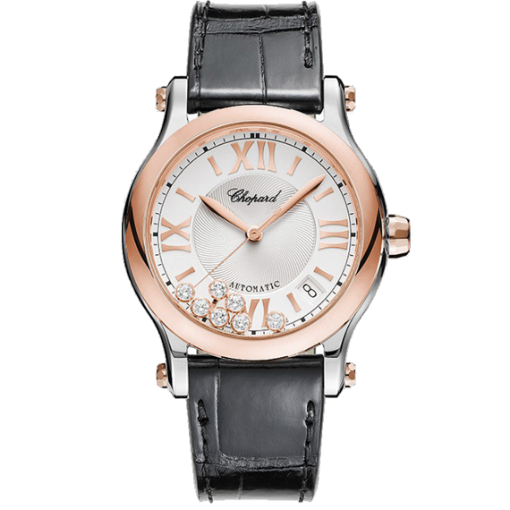 CHOPARD 278573-6013 WHITE DIAL HAPPY SPORT ROSE GOLD 30