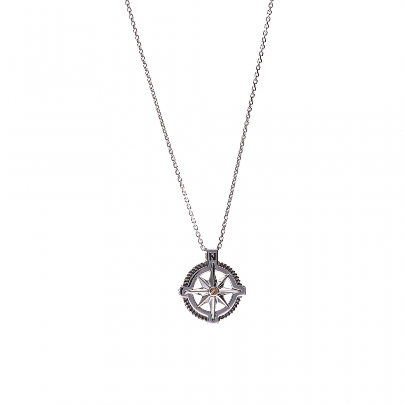 Zancan silver and rose gold chain men's necklace.