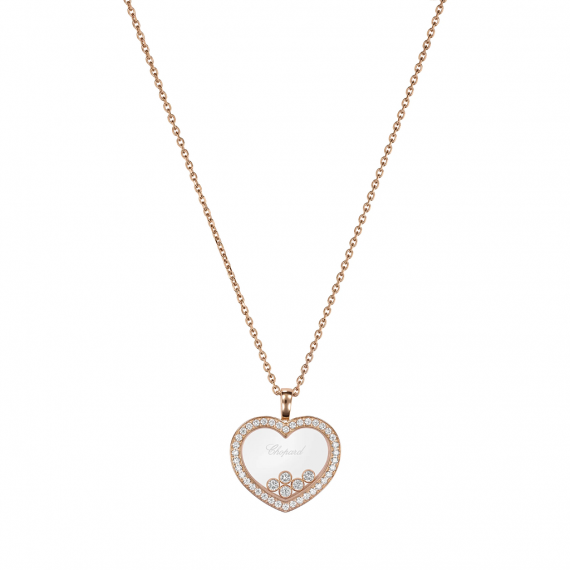 Shop Chopard Happy Diamonds Happy Hearts 18K Rose Gold, Diamond & Onyx Pendant  Necklace | Saks Fifth Avenue