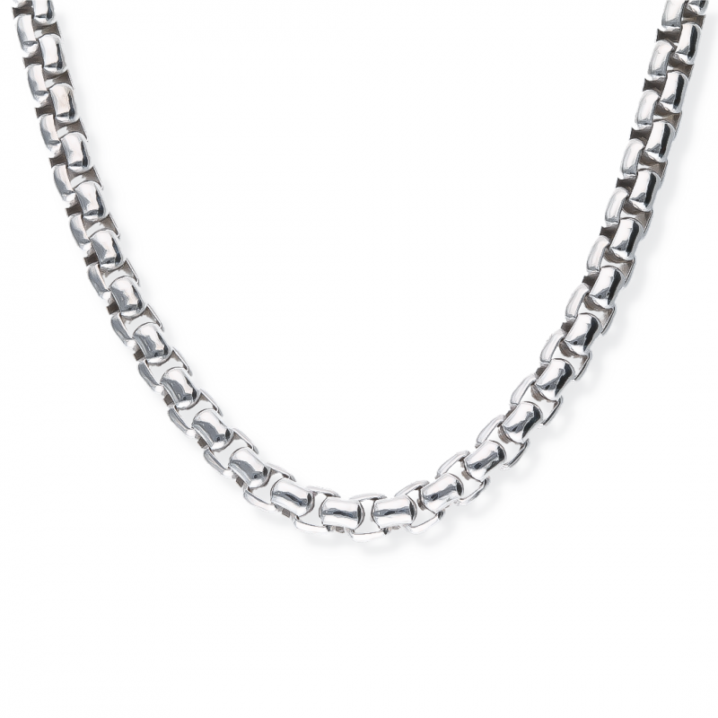 Zancan silver and rose gold chain men's necklace.